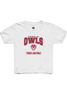 Temple Owls Youth White Track and Field Short Sleeve T-Shirt