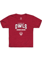 Temple Owls Youth Cardinal Women's Soccer Short Sleeve T-Shirt