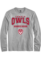 Temple Owls Grey Women's Soccer Long Sleeve T-Shirt
