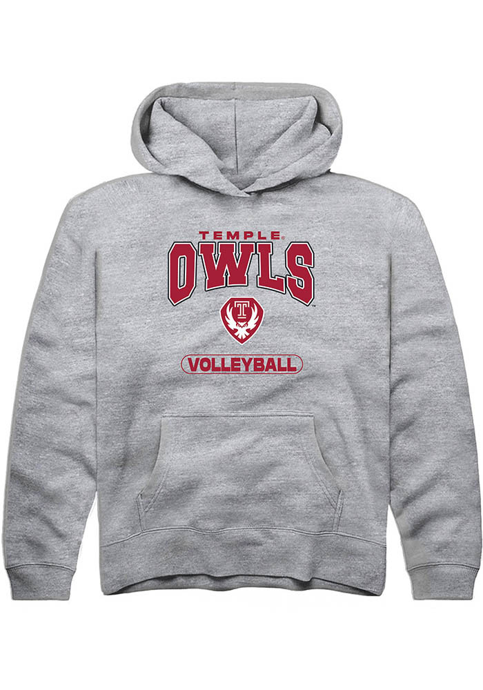 Temple Owls Youth Grey Volleyball Long Sleeve Hoodie
