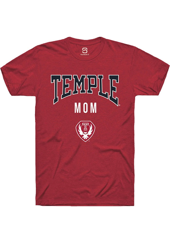 Temple Owls Cardinal Mom Short Sleeve T-Shirt