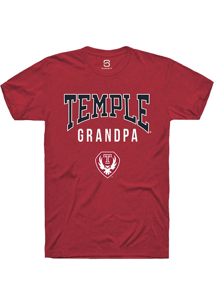 Temple Owls Cardinal Grandpa Short Sleeve T-Shirt