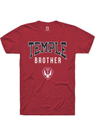 Temple Owls Cardinal Brother Short Sleeve T-Shirt