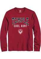 Temple Owls Cardinal Cool Aunt Long Sleeve T-Shirt
