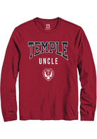 Temple Owls Cardinal Uncle Long Sleeve T-Shirt
