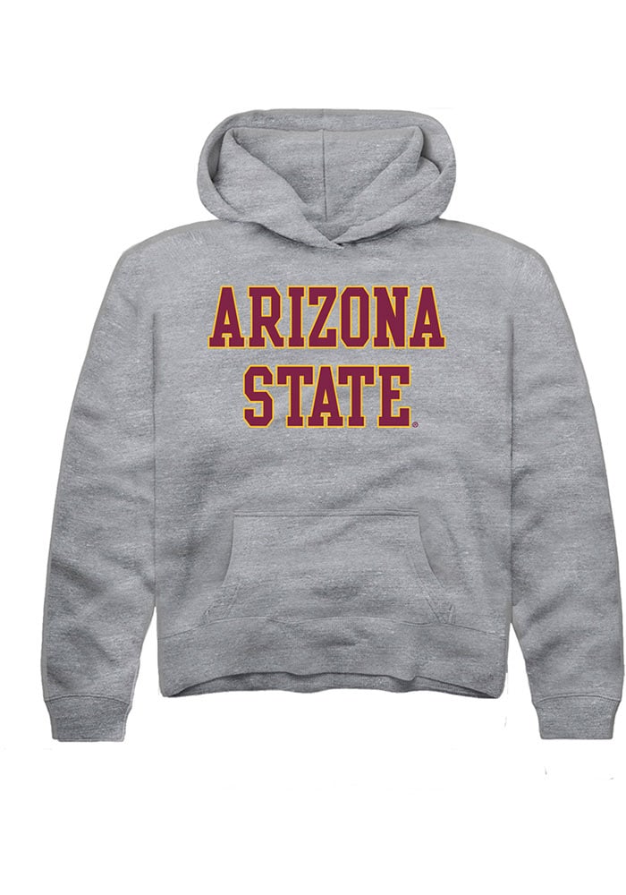 Arizona State Sun Devils Youth Grey Straight Block Long Sleeve Hoodie