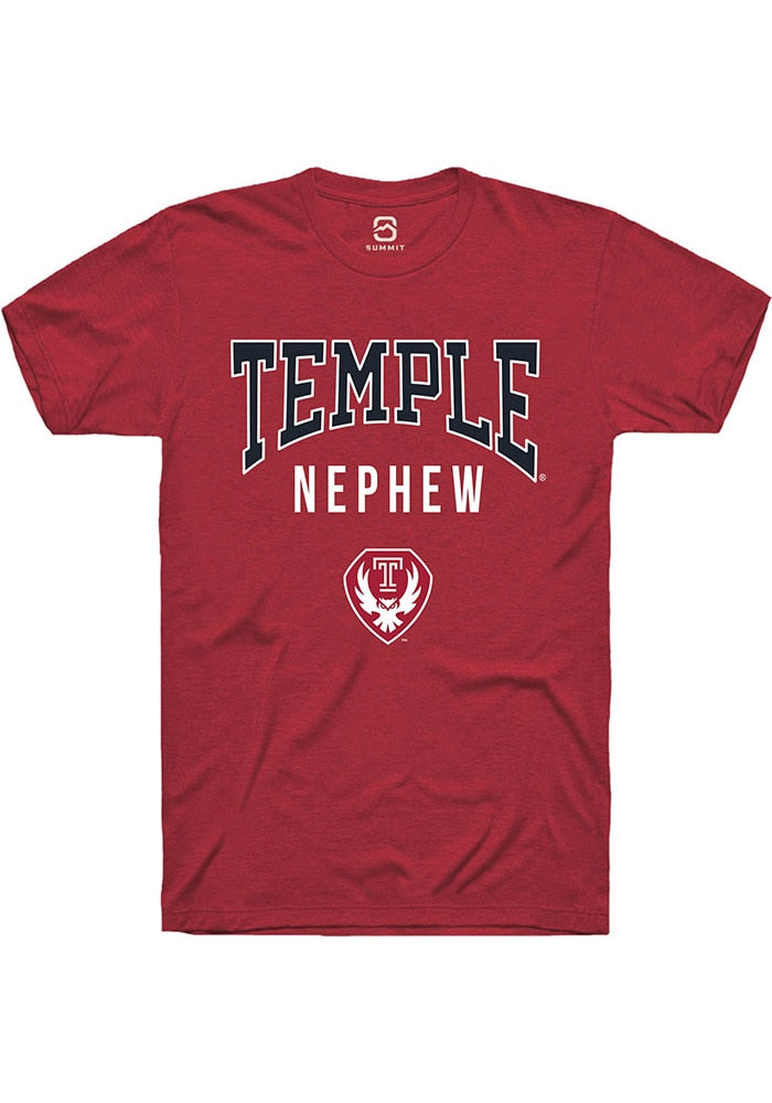 Temple Owls Cardinal Nephew Short Sleeve T-Shirt