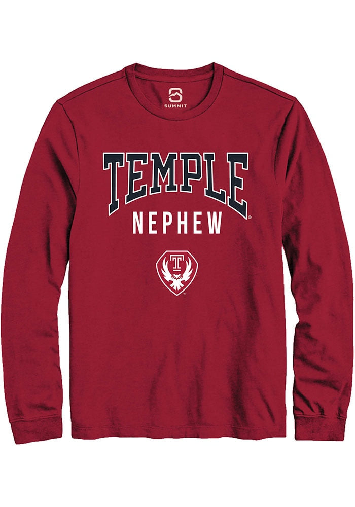 Temple Owls Cardinal Nephew Long Sleeve T-Shirt