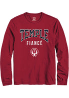 Temple Owls Cardinal Fiancé Long Sleeve T-Shirt