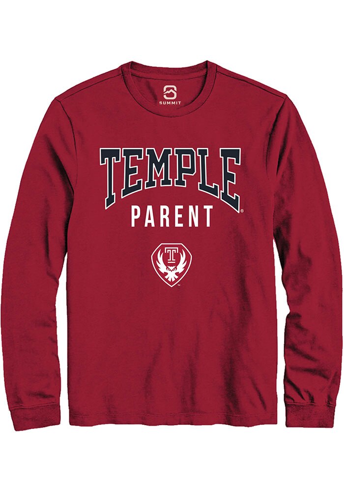 Temple Owls Cardinal Parent Long Sleeve T-Shirt