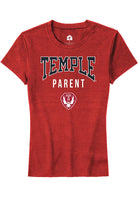 Temple Owls Womens Red Parent Short Sleeve T-Shirt