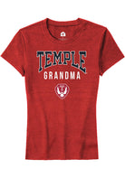 Temple Owls Womens Red Grandma Short Sleeve T-Shirt