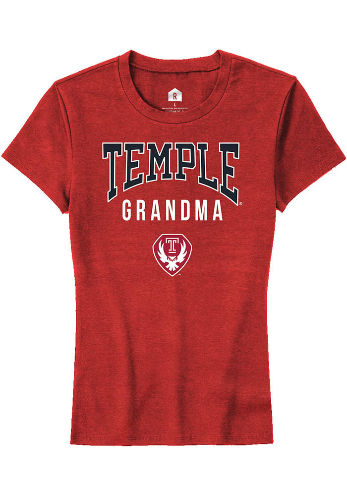 Temple Owls Womens Red Grandma Short Sleeve T-Shirt