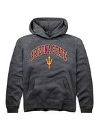 Arizona State Sun Devils Youth Charcoal Arch Logo Long Sleeve Hoodie