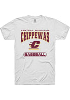 Central Michigan Chippewas White Baseball Short Sleeve T-Shirt
