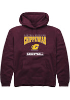 Central Michigan Chippewas Youth Maroon Basketball Long Sleeve Hoodie