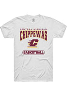 Central Michigan Chippewas White Basketball Short Sleeve T-Shirt