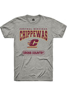 Central Michigan Chippewas Grey Cross Country Short Sleeve T-Shirt