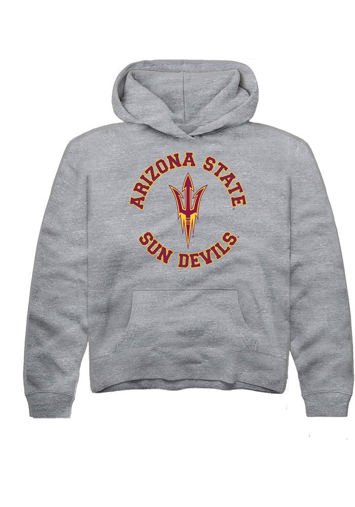 Arizona State Sun Devils Youth Grey Circle Arch Long Sleeve Hoodie