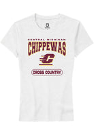 Central Michigan Chippewas Womens White Cross Country Short Sleeve T-Shirt