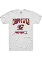 Central Michigan Chippewas White Football Short Sleeve T-Shirt