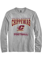 Central Michigan Chippewas Grey Football Long Sleeve T-Shirt