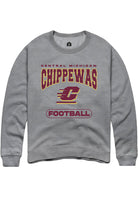 Central Michigan Chippewas Mens Grey Football Long Sleeve Crew Sweatshirt