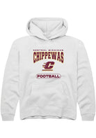 Central Michigan Chippewas Youth White Football Long Sleeve Hoodie