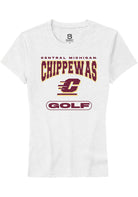 Central Michigan Chippewas Womens White Golf Short Sleeve T-Shirt