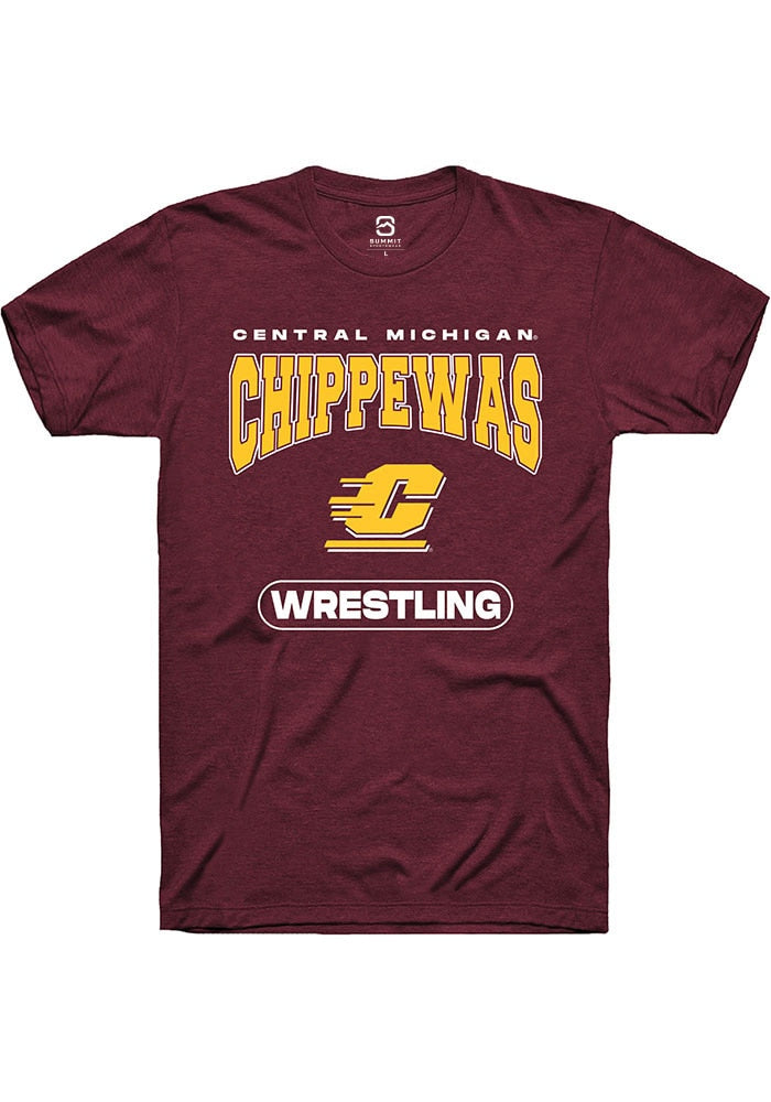 Central Michigan Chippewas Maroon Wrestling Short Sleeve T-Shirt