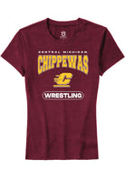 Central Michigan Chippewas Womens Maroon Wrestling Short Sleeve T-Shirt