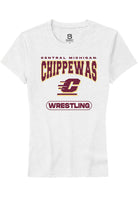 Central Michigan Chippewas Womens White Wrestling Short Sleeve T-Shirt