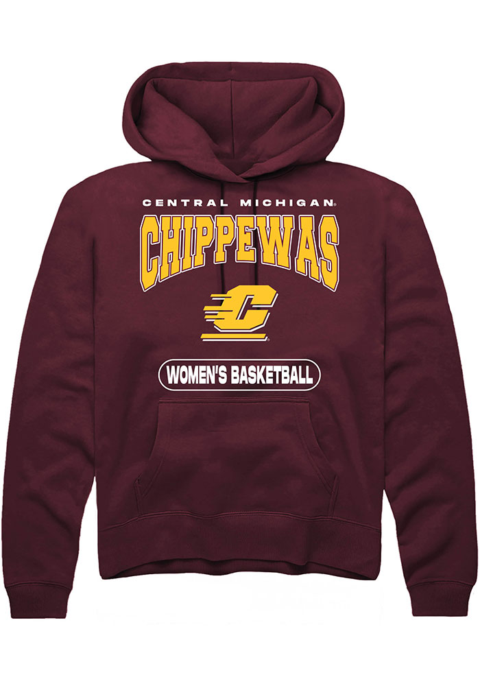 Central Michigan Chippewas Mens Maroon Women's Basketball Long Sleeve Hoodie