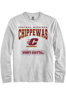 Central Michigan Chippewas White Women's Basketball Long Sleeve T-Shirt