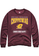 Central Michigan Chippewas Mens Maroon Women's Cross Country Long Sleeve Crew Sweatshirt