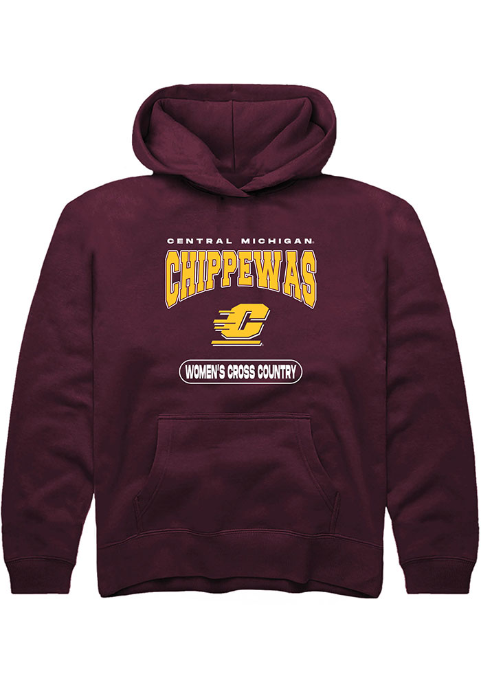 Central Michigan Chippewas Youth Maroon Women's Cross Country Long Sleeve Hoodie