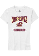 Central Michigan Chippewas Womens White Women's Cross Country Short Sleeve T-Shirt