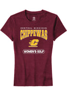 Central Michigan Chippewas Womens Maroon Women's Golf Short Sleeve T-Shirt
