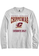 Central Michigan Chippewas White Women's Golf Long Sleeve T-Shirt