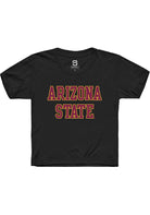 Arizona State Sun Devils Youth Black Straight Block Short Sleeve T-Shirt