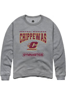 Central Michigan Chippewas Mens Grey Gymnastics Long Sleeve Crew Sweatshirt
