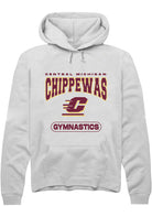 Central Michigan Chippewas Mens White Gymnastics Long Sleeve Hoodie