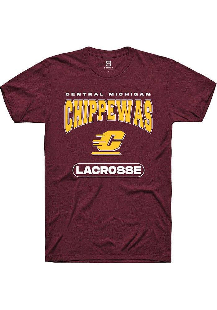 Central Michigan Chippewas Maroon Lacrosse Short Sleeve T-Shirt
