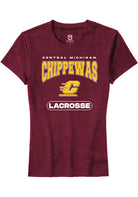 Central Michigan Chippewas Womens Maroon Lacrosse Short Sleeve T-Shirt