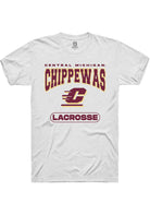 Central Michigan Chippewas White Lacrosse Short Sleeve T-Shirt