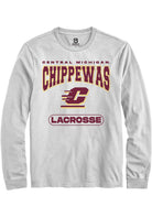 Central Michigan Chippewas White Lacrosse Long Sleeve T-Shirt