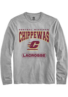 Central Michigan Chippewas Grey Lacrosse Long Sleeve T-Shirt