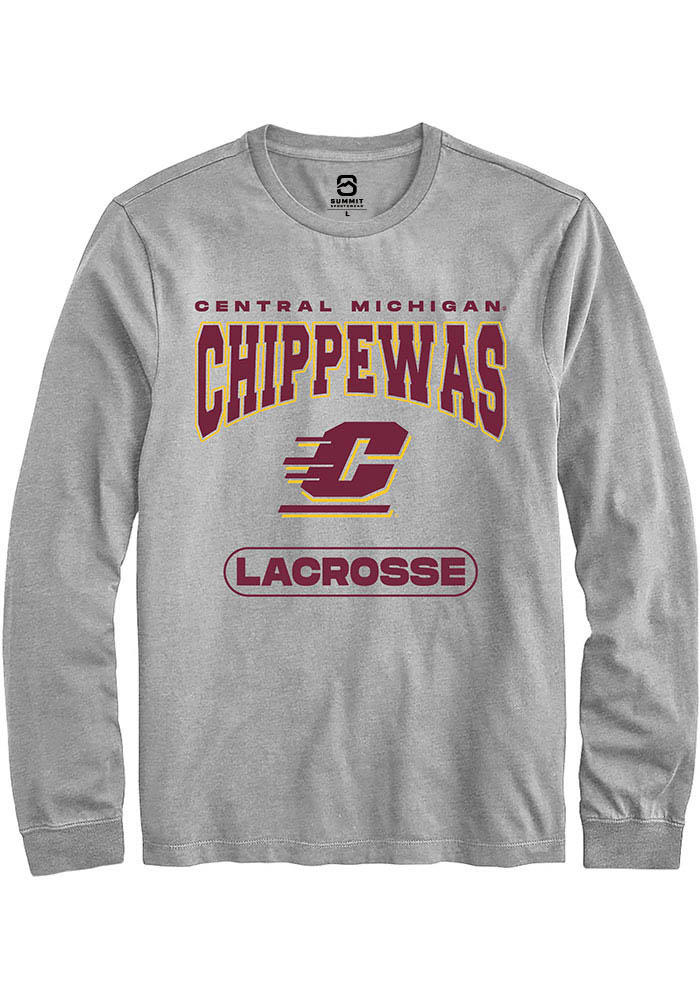 Central Michigan Chippewas Grey Lacrosse Long Sleeve T-Shirt