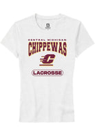 Central Michigan Chippewas Womens White Lacrosse Short Sleeve T-Shirt