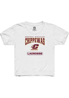 Central Michigan Chippewas Youth White Lacrosse Short Sleeve T-Shirt